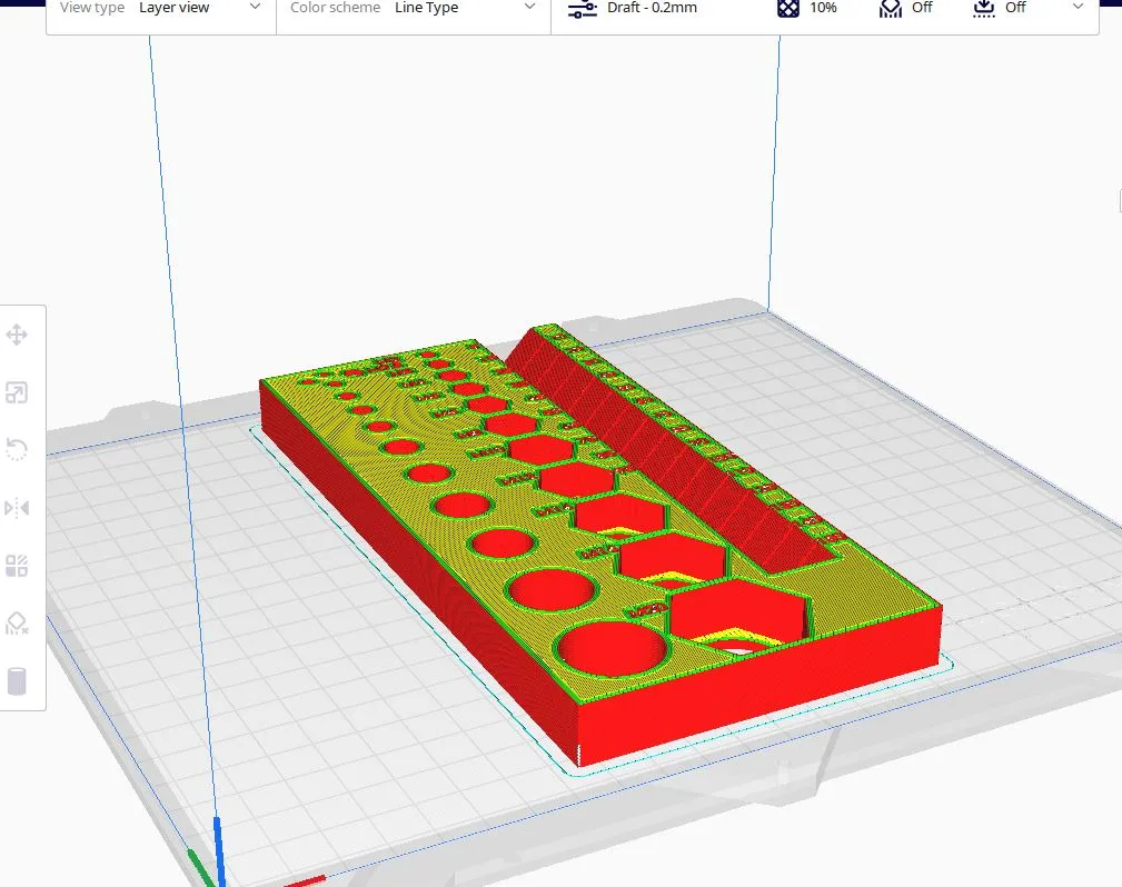 The measuring tool in the slicer, ready to 3D print